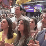 शाहरुख खान, गौरी और सुहाना के साथ लालबागचा राजा पहुंचे:एक्टर को गणपति के चरण स्पर्श करना सिखाते दिखीं मैनेजर; दुपट्टे से पोंछा पसीना